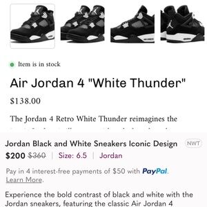 Jordan Black and White Sneakers